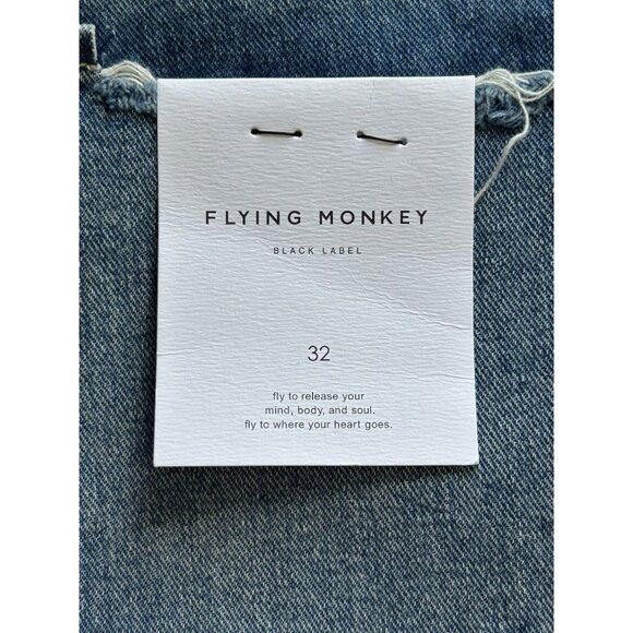 Flying Monkey Women's Mid Rise Button Fly Patchwork Jeans - Sz 32 - NWT - Picture 5 of 10